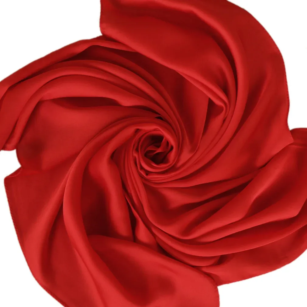 Satin Scarf Women 70cm Solid C - Silk Scarf Square recension och pris